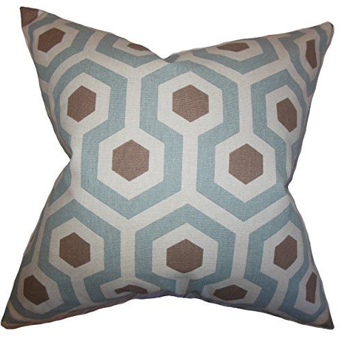 The Pillow Collection Maliah Geometric Bedding Sham Pewter Natural, Standard/20 x 26"