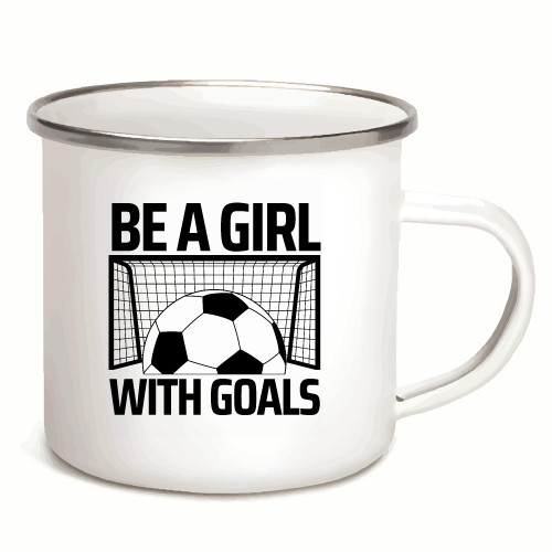 Gift Football Soccer Lovers Women Girls Cool Sayings 12oz Enamel Silver Mug Gift Football Soccer Lovers Women Girls Cool Sayings 12oz Enamel Silver Mug