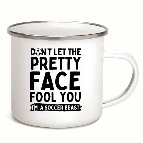 Women Teen Girls Soccer Lover Gift Idea Cool Soccer Player Sports 12oz Enamel Silver Mug Women Teen Girls Soccer Lover Gift Idea Cool Soccer Player Sports 12oz Enamel Silver Mug