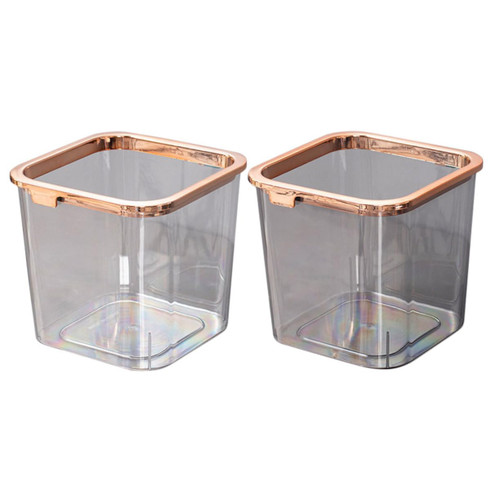 CHILDWEET 2pcs Trash Can Bins Garbage Can Trashcans Trash Bin Square Waste Bin Waste Basket Plastic Wastebasket Clear Bin Garbage Bin Litter Boxes Cupboard Household Office The Pet