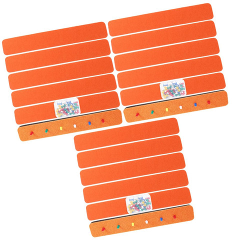 STOBOK 3 Sets Felt Self-Adhesive Strips Cork Strip Bulletin Board Pin Board Felt Board Memo Board Strips Notice Board Bulletin Board Felt Strips Cork Board Office Thumb Eva Rubber Nails
