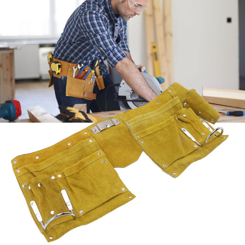 Tool Belt,10 Pocket Carpenter Tool Belt Work Apron with Quick Release Buckle Construction Tool Pouch For Woodworkers Framers Contractors Plumbers Welders