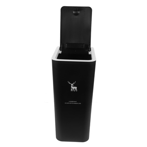 FONDOTIN Plastic Bins with lids Trash can trashcan Plastic containers Multipurpose Garbage Can Home Garbage Can Household Waste Basket Waste Storage Bucket pp Slender Trash bin Office