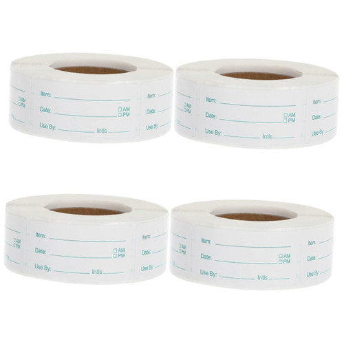 Tofficu 4 Rolls Date Sticker Labels Stickers Pantry Food Label Food Container Removable Food Sticker Abacus Food Tags Jar Label Freezer Paper Label Food Storage Label Applique Refrigerator