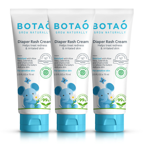 BOTAO Baby's Natural Diaper Cream | Organic Diaper Cream EWG Verified | Naturally Soothes Baby Rashes | Baby zinc Ointment Natural | For Sensitive Skin with Aloe Vera & Calendula, 2.5Oz (3 Pack) BOTAO Baby's Natural Diaper Cream | Organic Diaper Cream EWG Verified | Naturally Soothes Baby Rashes | Baby zinc Ointment Natural | For Sensitive Skin with Aloe Vera & Calendula, 2.5Oz (3 Pack)