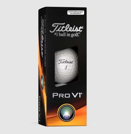 Titleist Pro V1 Performance Alignment Golf Balls (White/Green, 3pk) 1 Sleeve 2023