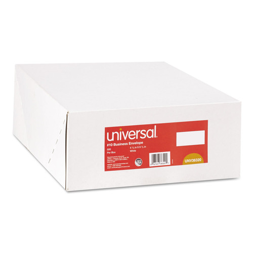 Universal UNV36320 4.13 in. x 9.5 in. #10 Commercial Flap Gummed Business Envelope - White (500/Box)