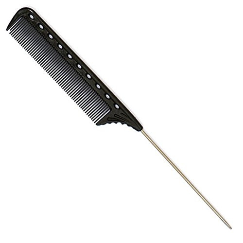 YS Park (3 Pack) Super Weaving Winding Metal Tail Comb 102 in CARBON 100% Genuine+ FREE Double Dip Comb Brush