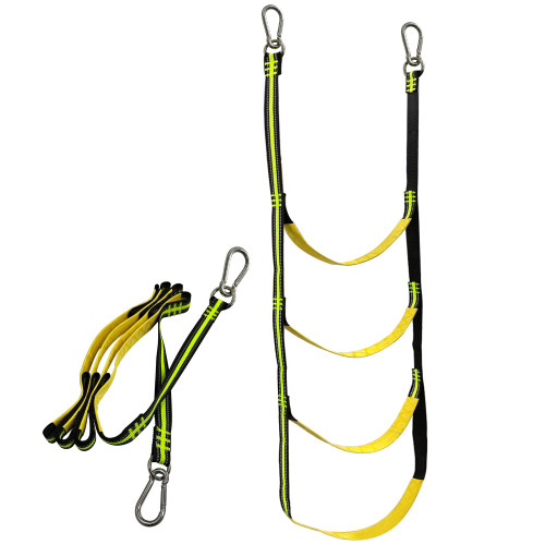 Boat Rope Ladder Portable Marine Rope Ladder, Assist Boarding Ladder,Folding Outdoor Ladder,Climbing Ladder,Swim Ladder for Inflatable Boat,Kayak,Motorboat,Canoeing, Sailboat,4 Steps,440Lbs Strength