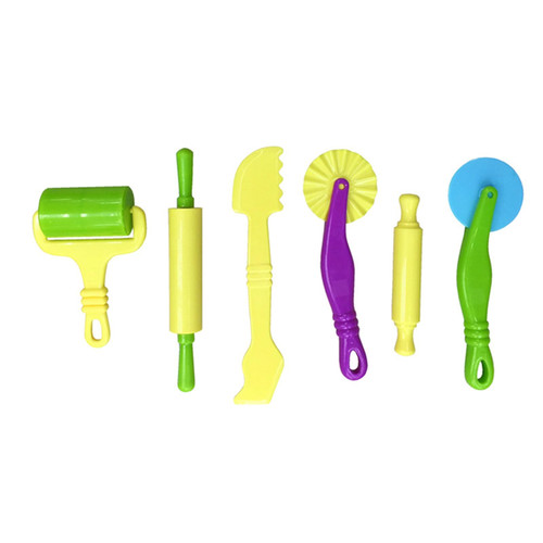 Worparsen Clay Tool Toys Clay and Dough Tools Play Dough Tools Set ?for Kids?Assorted Colors?Various Shape Play Dough Rollers & Cutters Clay Tool Toys Arts and Crafts for Kids Ages 3 & Up 6pcs