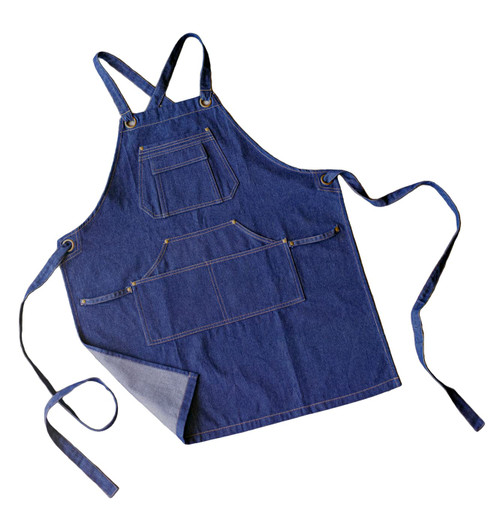 Denim Apron for Men & Women | Premium Hairstylist Aprons for Women with Pockets | Universal Fit Chef Apron with Pockets for Women | Cross Back Apron for Hair Stylist | Jean Apron | Chef Apron for Men