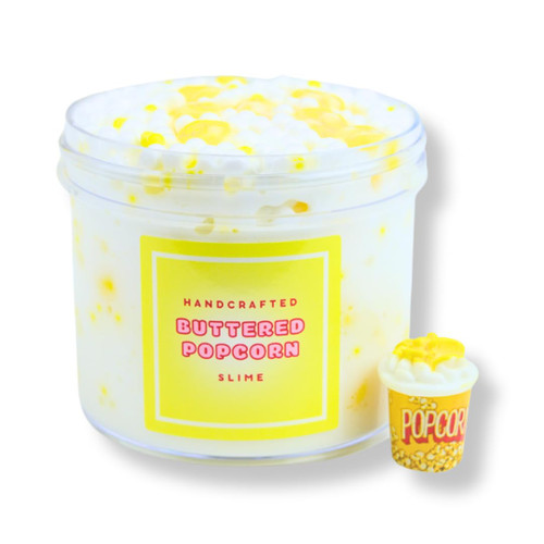 Buttered Popcorn Slime (SCENTED) | Handmade Slime | Hippocampe Slimes (6OZ)