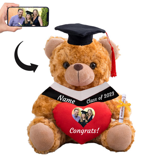 ADORSUN Graduation Bear Class of 2024 Personalized Graduation Gifts with Text+ Photo, Teddy Bear with Heart and Bow for Her/Him 2024 Kindergarten High School Graduation Gifts 2024 (8-in-Text+Photo) ADORSUN Graduation Bear Class of 2024 Personalized Graduation Gifts with Text+ Photo, Teddy Bear with Heart and Bow for Her/Him 2024 Kindergarten High School Graduation Gifts 2024 (8-in-Text+Photo)