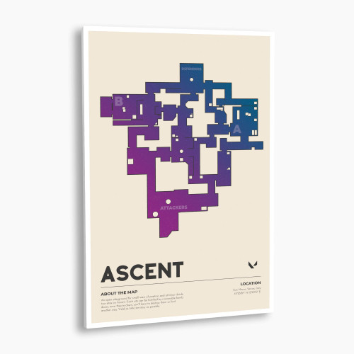 Ascent Map Poster, Unframed, Premium Photo Paper - Perfect Decor for Gamers (12"x16", Cosmic)