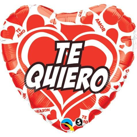 18" Te Quiero Red Hearts Foil Balloon
