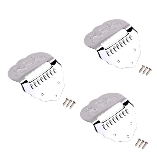 ERINGOGO 3pcs Mandolin Neck Electric Guitar Bridge Acoustic Guitar Bridge Mandolin Tailpiece Cover Guitar Bridge Tremolo Bridge Parts Scalloped Mandolin Tailpiece Saddle Sector