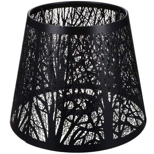 Operitacx Black Metal Lamp Shade Small Lamp Shade, Hollow Tree Shadow Lamp Shade, Metal Modern Light Cover, E27 Lamp Shade Replacement for Table Lamps and Floor Light, Black Lamp Shade