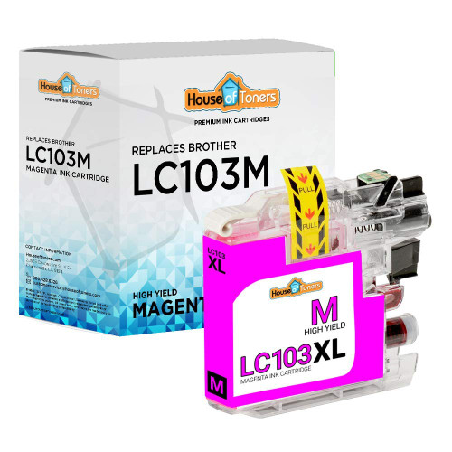 Houseoftoners Remanufactured Replacement for Brother LC103M Ink Cartridge, High Yield LC103M Ink Cartridge for MFC-J285DW J4310DW J4410DW J450DW J4510DW J4610DW J470DW - 1 Pack (Magenta)