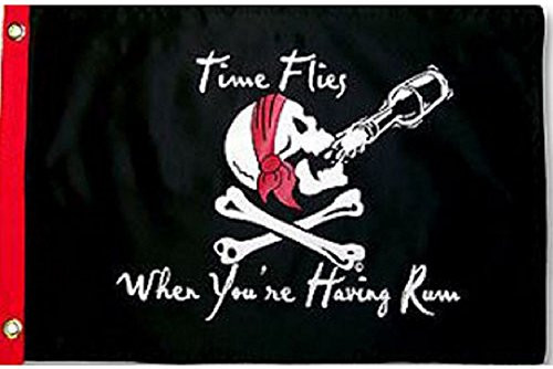 Time Flies When You're Having Rum 12"x18" Pirate Flag