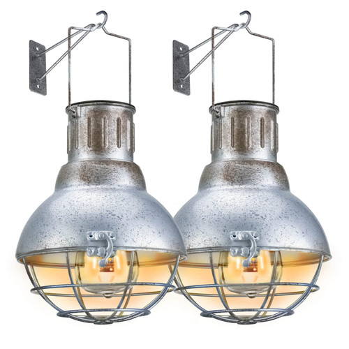 Solar Lantern Outdoor Waterproof Hanging LED Vintage Metal Solar Lanterns Garden Decorative for Yard Pathway Porch Patio Table 2 Pack