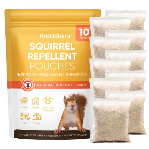 ProElobara Squirrel Repellent Chipmunk Deterrent: Squirrel Repellent - Squirrel Deterrent - Rodent Repellent Outdoor - Chipmunk Repellent Outdoor - Squirrel Repellent Indoor 10 Pack