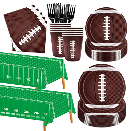 146PCS Football Party Tableware Set Football Plates and Napkins Party Supplies Football Birthday Party Decorations Superbowl Party Supplies Football Tablecloth Plate Napkins Cups Forks Knives Serve 24 146PCS Football Party Tableware Set Football Plates and Napkins Party Supplies Football Birthday Party Decorations Superbowl Party Supplies Football Tablecloth Plate Napkins Cups Forks Knives Serve 24