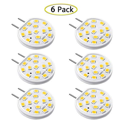G8 LED Bulb Dimmable Mini 3W G8 Bulb Equivalent to 20W-25W T4 JCD Type Halogen Bulbs, Bi-Pin G8 Base, AC110V-130V Warm White 3000K for Under Counter Lighting, Under Cabinet Light, Puck Light (6 Pack)