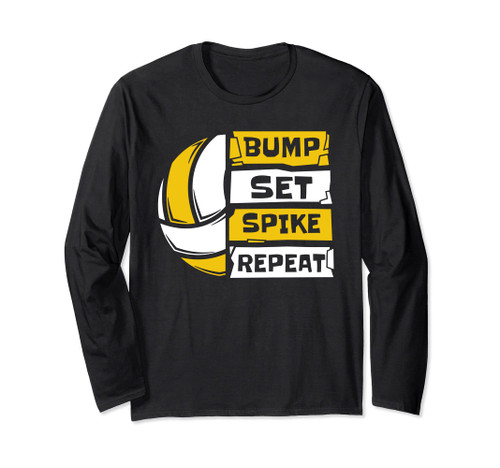 Bump Set Spike Repeat Coach Team Player Trainer Volleyball Long Sleeve T-Shirt
