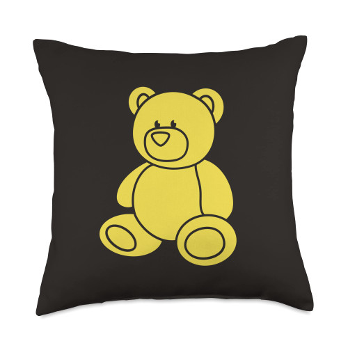 Teddy Bear Stuffed Animal Things Cute Teddy Bear Throw Pillow, 18x18, Multicolor