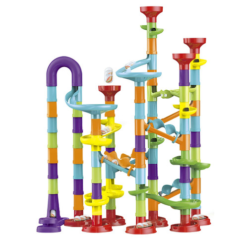 113 Piece Marble Run Maze Construction Set, STEM Learning Toy, Educational and Fun Building Block Toy for Boys and Girls Ages 3 Years and Up