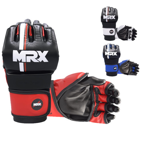 MMA Gloves for Grappling Sparring, with Open Ventilated Palm, Martial Arts Mitts Suitable for Men Women, Kara Cage Fighting, Combat Sports Training, Muay Thai, Punching Bag and Kickboxing