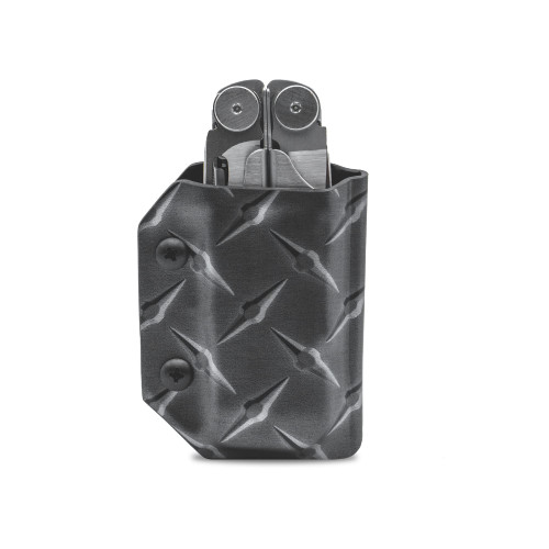 Kydex Multitool Sheath for LEATHERMAN Wave & Wave + Plus - Made in USA - Multi Tool Sheath Holder Cover Belt Pocket Holster - Multi-Tool not Included (Diamond Plate)