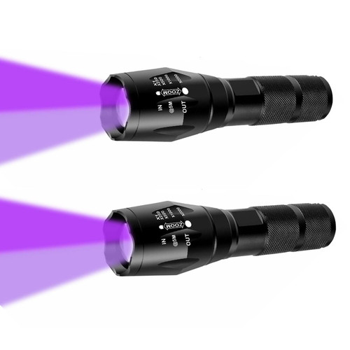 AuKvi UV Flashlight 365nm & 395nm Wood's Lamp Black Light Ultraviolet Flashlight LED Torch Pet Detector for Dog Urine Pet Stains Scorpions Resin Curing