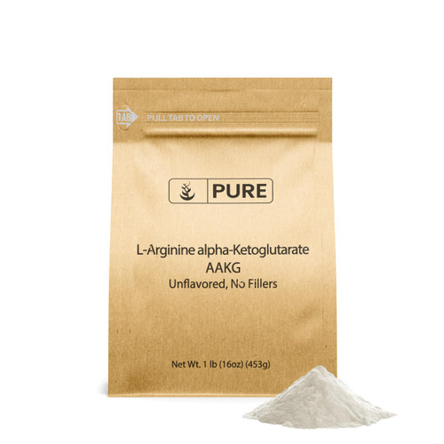 Pure Organic Ingredients L-Arginine a-Ketoglutarate (AAKG) Powder, 1 lb, Unflavored, Non-GMO, Resealable & Eco-Friendly Packaging Pure Organic Ingredients L-Arginine a-Ketoglutarate (AAKG) Powder, 1 lb, Unflavored, Non-GMO, Resealable & Eco-Friendly Packaging