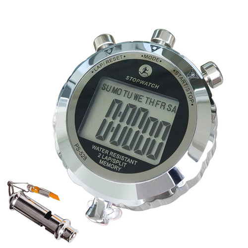 Rolilink Stopwatch,Metal Stop Watch for Sports Waterproof Stopwatches Timer for Sports and Competitions (2 Lap-Metal)