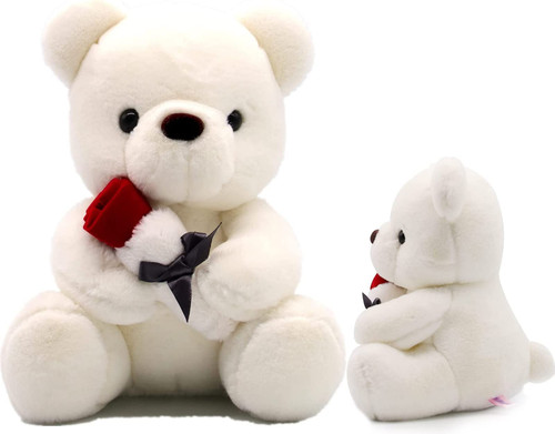 Teddy Bear Plush Stuffed Animal,Cute Teddy Bear with Rose,Sweet Rose Bear Gift for Your Loved One, Teddy Bear for Girlfriend Kids Birthday, Valentine, Christmas(13.7 inches, White) Teddy Bear Plush Stuffed Animal,Cute Teddy Bear with Rose,Sweet Rose Bear Gift for Your Loved One, Teddy Bear for Girlfriend Kids Birthday, Valentine, Christmas(13.7 inches, White)