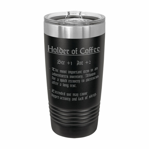 D&D Engraved Tumbler Holder of Coffee Funny Item Description Master 20 oz or 30 ounce DND Dungeons Dragons Gifts (20 ounce Black) D&D Engraved Tumbler Holder of Coffee Funny Item Description Master 20 oz or 30 ounce DND Dungeons Dragons Gifts (20 ounce Black)
