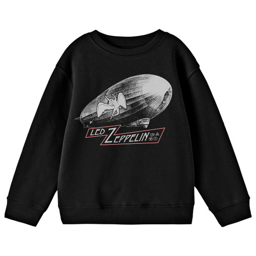 Led Zeppelin Distressed Vintage Style Dazed & Confused Cover Art Junior's Black Crew Neck Sweatshirt-S