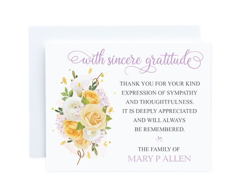 Funeral Thank You Notes with Yellow Roses Personalized, Choose Quantity, Floral Sympathy Thank You Cards with Envelopes, Sympathy Thank You and Bereavement Notecards, After Memorial Service Cards Funeral Thank You Notes with Yellow Roses Personalized, Choose Quantity, Floral Sympathy Thank You Cards with Envelopes, Sympathy Thank You and Bereavement Notecards, After Memorial Service Cards