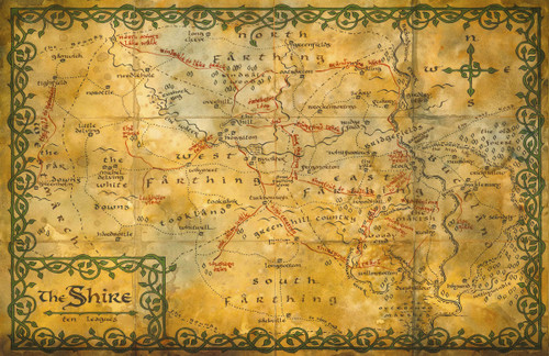 Rebel Pop Art Shire Map - Fantasy Middle Earth Poster Print (11x17 inches)