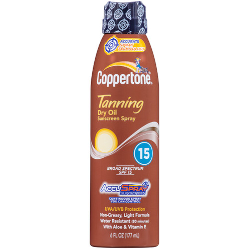 Coppertone Tanning Continuous Spray SPF 15, 6 Fluid Ounce Coppertone Tanning Continuous Spray SPF 15, 6 Fluid Ounce