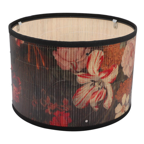 CAXUSD Lampshade Vintage Decor Lamp Shades for Floor Lamps Floral Decor Lamp Covers Shades Floor Lamp Shade Drum Light Cover Chandelier Shades Bamboo Drum Lampshade Lamp Shade Replacement