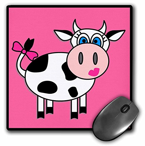 3dRose LLC 8 x 8 x 0.25 Inches Mouse Pad, Happy Cow Girl (mp_6095_1)