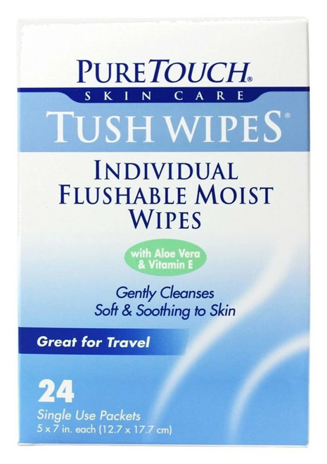 Tush Wipes for Adults 24 Individual Flushable Moist Wipes Tush Wipes for Adults 24 Individual Flushable Moist Wipes