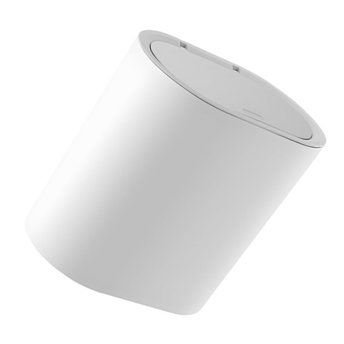 Garneck Flip Trash Can Garbage Basket Waste Dustbin Press-Type Trash Can Wastepaper Basket Under Counter Waste Bin Trashcans Trash Bin with Lid Household Products Office Scroll Wheel Pp