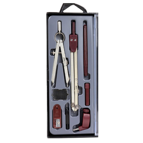Liquidraw Compass Set Technical Drawing Professional Set Of 8 Geometry Set Math Drafting Metal Compass With Spring Bow Head Dividers Circle Drawing Tools School, Engineering, Architecture, Woodworking