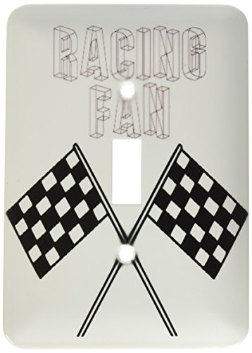 3dRose lsp_55653_1 Fan Black Checkered Flags-Sports-Race Art Single Toggle Switch