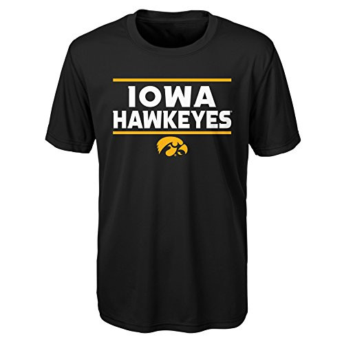 Gen 2 NCAA Iowa Hawkeyes Youth Boys Short Sleeve Performance Tee, Youth Boys Large(14-16), Black Gen 2 NCAA Iowa Hawkeyes Youth Boys Short Sleeve Performance Tee, Youth Boys Large(14-16), Black