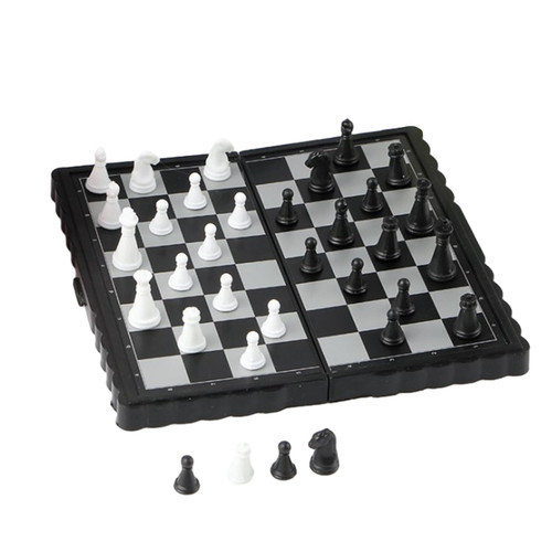 Rrichmaan Magnetic Travel Chess Set with Folding Chess Board Portable Chess Board with Built-in Magnet Travel Chess Board Games Reusable Chess Board Game Chess Set for Family Party Kids and Adults