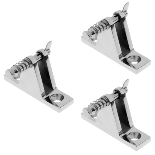 SUPVOX 3pcs Marine Boat Deck Hinge Bimini Parts Stainless Steel Boat Awning Accessory Bimini Fittings Deck Hardware Awning Base Canvas Holder Mounting Hardware Tube Hinge Ladder Bracket